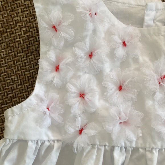 Lili Gaufrette White Sleeveless 3D Tulle Floral Lightweight Dress 9 Months - Picture 4 of 9